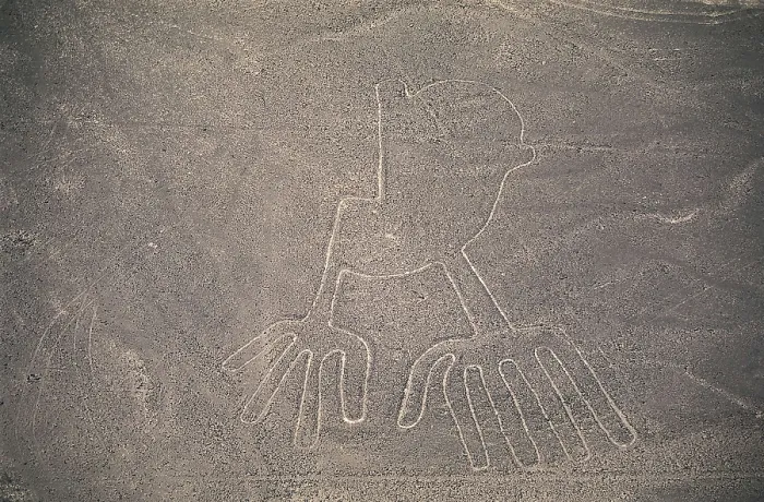Framed Print : PERU. ICA. Palpa-Nazca Lines. Ceremonial and ritual geoglyphs (200-700 AD). Detail of hands. Nazca art. AISA / Everett Collection**US SALES ONLY**
