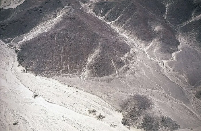 Framed Print : PERU. ICA. Palpa-Nazca Lines. Ceremonial and ritual geoglyphs (200-700 AD). Anthropomorphic figure. Nazca art. AISA / Everett Collection**US SALES ONLY**