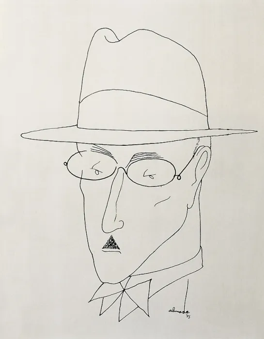 Framed Print : PESSOA, Fernando (1888-1935). Portuguese poet. Drawing by Almada Negreiros of 1935. Drawing. AISA / Everett Collection**US SALES ONLY**