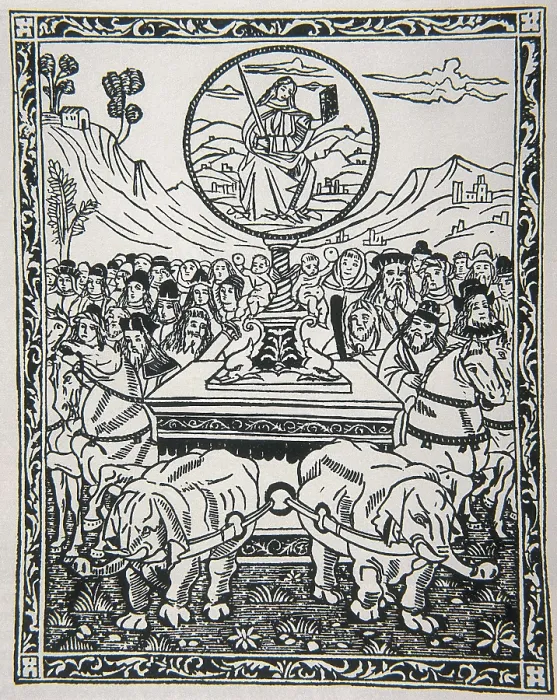 Framed Print : PETRARCH (1304-1374). Allegory of Petrarch (16th c.). Xylography. AISA / Everett Collection**US SALES ONLY**