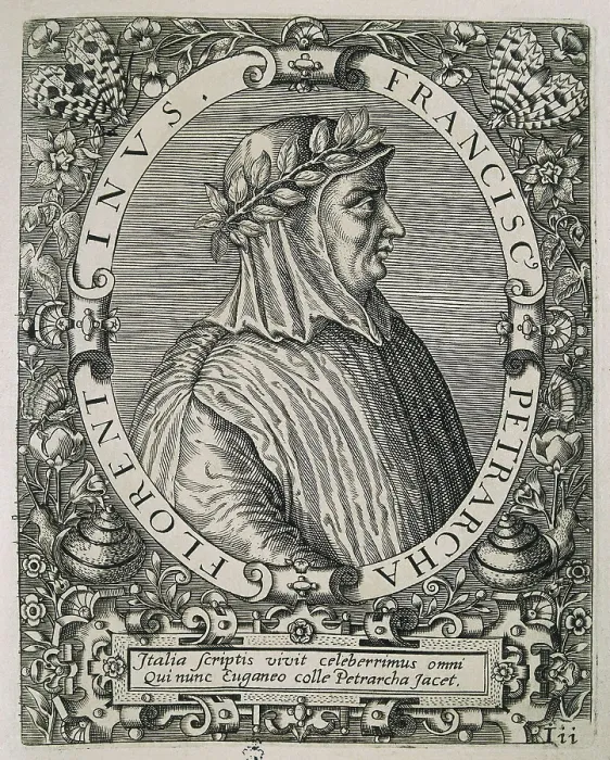 Framed Print : PETRARCH (1304-1374). Etching. SPAIN. Madrid. National Library. AISA / Everett Collection**US SALES ONLY**