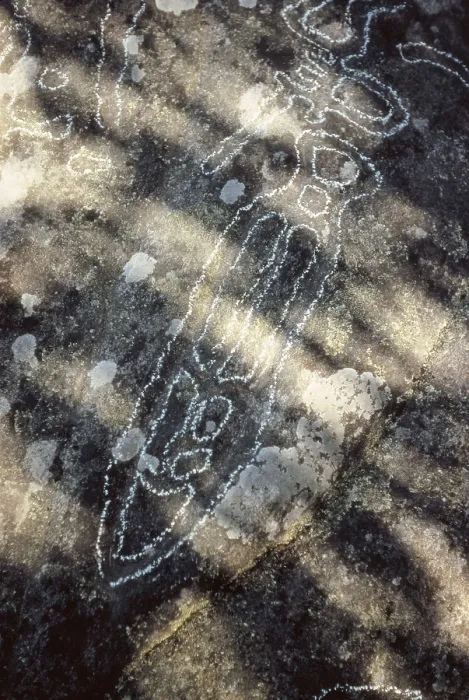 Framed Print : Petroglyphs of Castrio de Conxo. c. 2000 B.C. SPAIN. Santiago de Compostela. Bronze Age. Petroglyph. AISA / Everett Collection**US SALES ONLY**