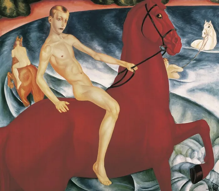 Framed Print : PETROV-VODKIN, Kosima Sergeievich (1878-1939). Bathing of the Red Horse. 1912. Symbolism. Oil on canvas. RUSSIA. Moscow. Tretyakov Gallery Framed Print : PETROV-VODKIN, Kosima Sergeievich (1878-1939). Bathing of the Red Horse. 1912. Symbolism. Oil on canvas. RUSSIA. Moscow. Tretyakov Gallery