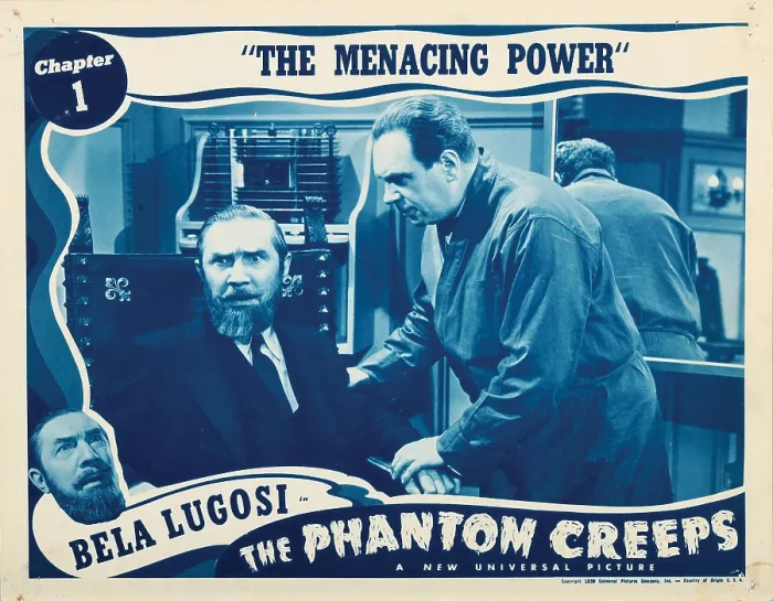 Framed Print : THE PHANTOM CREEPS, Chapter 1: The Menacing Power, center: Bela Lugosi, Jack C. Smith, lobbycard, 1939