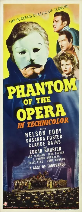 Framed Print : PHANTOM OF THE OPERA, left: Claude Rains (as Phantom), right from top: Edgar Barrier, Nelson Eddy, Susanna Foster, 1943 Framed Print : PHANTOM OF THE OPERA, left: Claude Rains (as Phantom), right from top: Edgar Barrier, Nelson Eddy, Susanna Foster, 1943