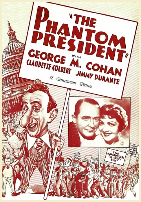 Framed Print : THE PHANTOM PRESIDENT, US poster art, from left: Jimmy Durante, George M. Cohan, Claudette Colbert, 1932