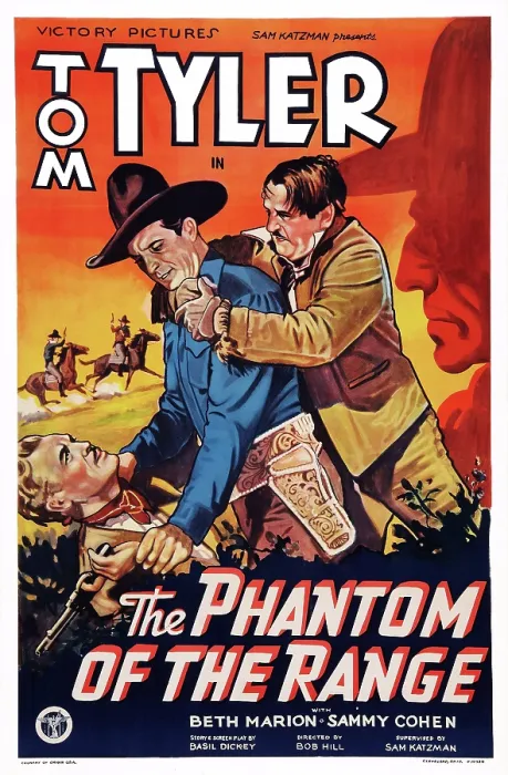 Framed Print : THE PHANTOM OF THE RANGE, US poster art, center: Tom Tyler, 1936 Framed Print : THE PHANTOM OF THE RANGE, US poster art, center: Tom Tyler, 1936