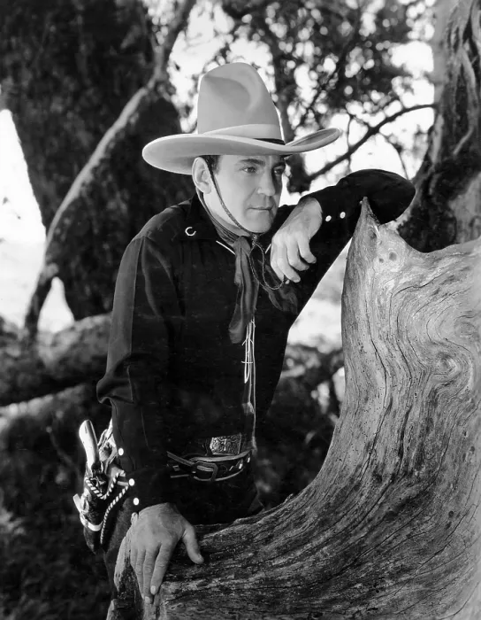 Framed Print : THE PHANTOM RIDER, Buck Jones, on location, 1936