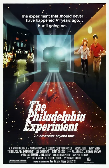 Framed Print : THE PHILADELPHIA EXPERIMENT, US poster, far right: Nancy Allen, Michael Par, 1984. New World Pictures / courtesy Everett Collection