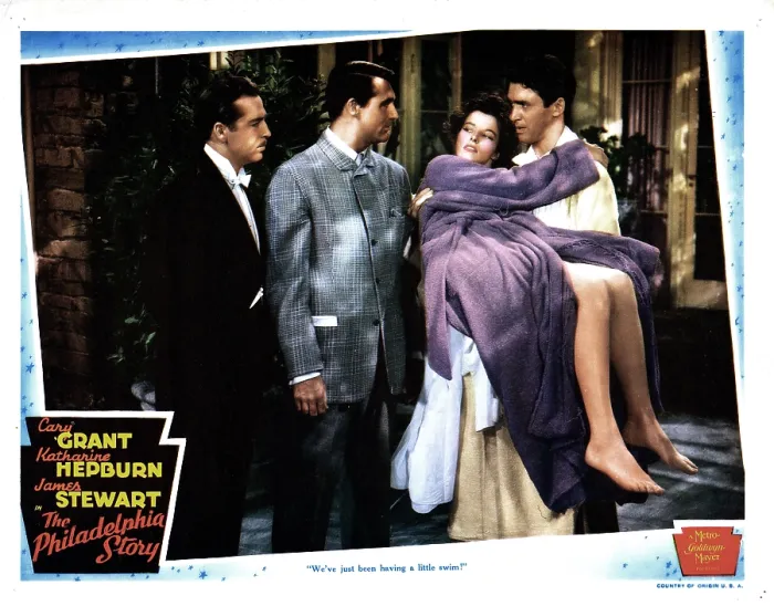 Framed Print : THE PHILADELPHIA STORY, from left, John Howard, Cary Grant, Katharine Hepburn, James Stewart, 1940