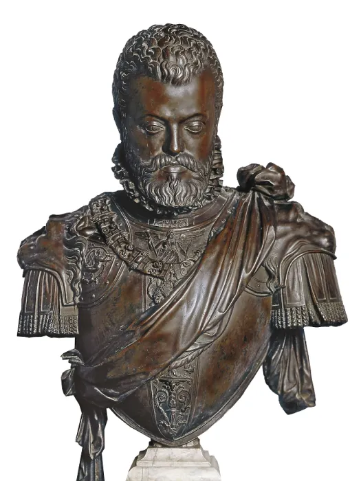 Framed Print : PHILIP II of Spain (1527-1598). Bust of an unknown author (16th c.). Renaissance art. Cinquecento. Sculpture on bronze. SPAIN. Madrid. Prado Museum
