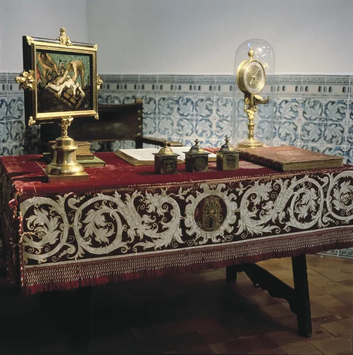 Framed Print : PHILIP II of Spain (1527-1598). King of Spain (1556-1598) and Portugal (1580-1598). Desk of Philip II