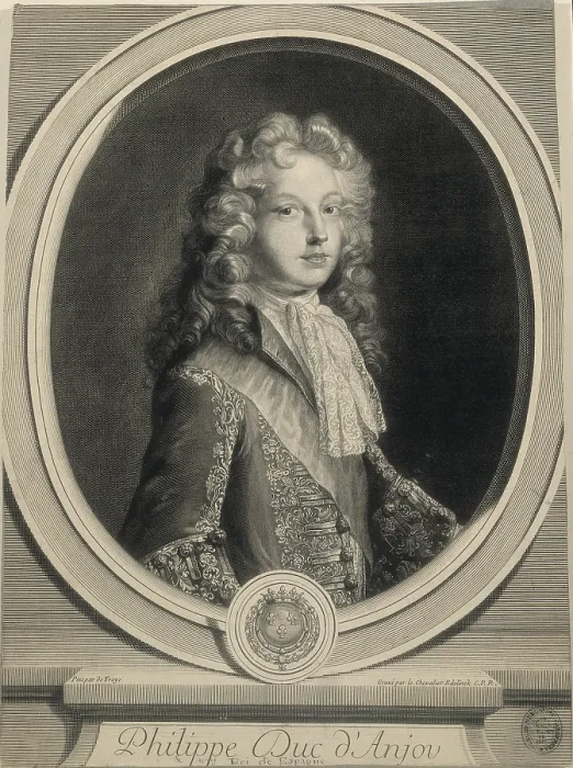 Framed Print : PHILIP V of Spain (1683-1746). King of Spain (1701-1746). Portrait being Duke of Anjou. Etching. SPAIN. Madrid. National Library. AISA / Everett Collection**US SALES ONLY**