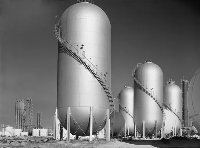 Framed Print : Phillips Petroleum Company gasoline storage tanks in Borger, Texas. 1942