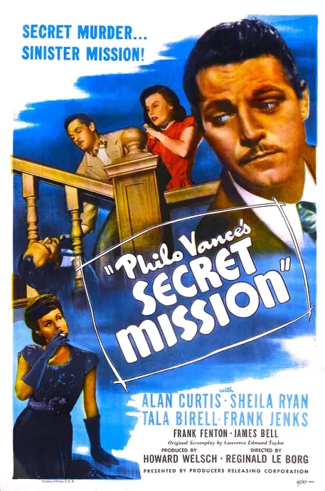 Framed Print : PHILO VANCE'S SECRET MISSION, US poster, Alan Curtis (top right), Sheila Ryan bottom left), 1947