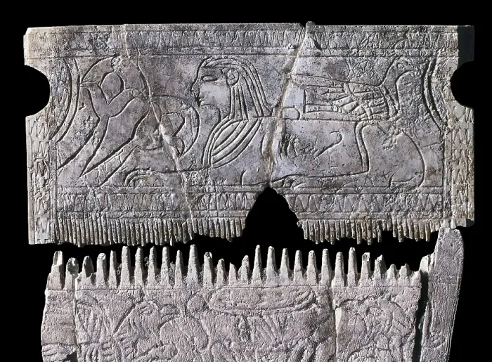 Framed Print : Phoenician comb. 4th c. BC. From: Junon necropolis. Phoenician art. Sculpture on ivory. TUNISIA. Tunis. Bardo Museum. Proc: TUNISIA. Carthage