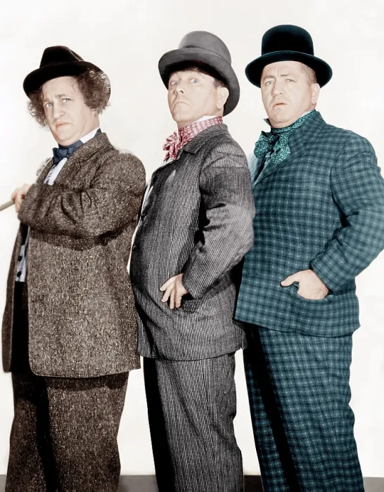 Framed Print : PHONY EXPRESS, from left: Larry Fine, Moe Howard, Curly Howard, (aka The Three Stooges), 1943