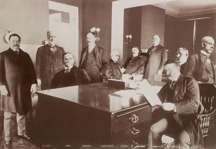 Framed Print : Photomontage of President Theodore Roosevelt with members of his cabinet, Dec. 1904 Framed Print : Photomontage of President Theodore Roosevelt with members of his cabinet, Dec. 1904
