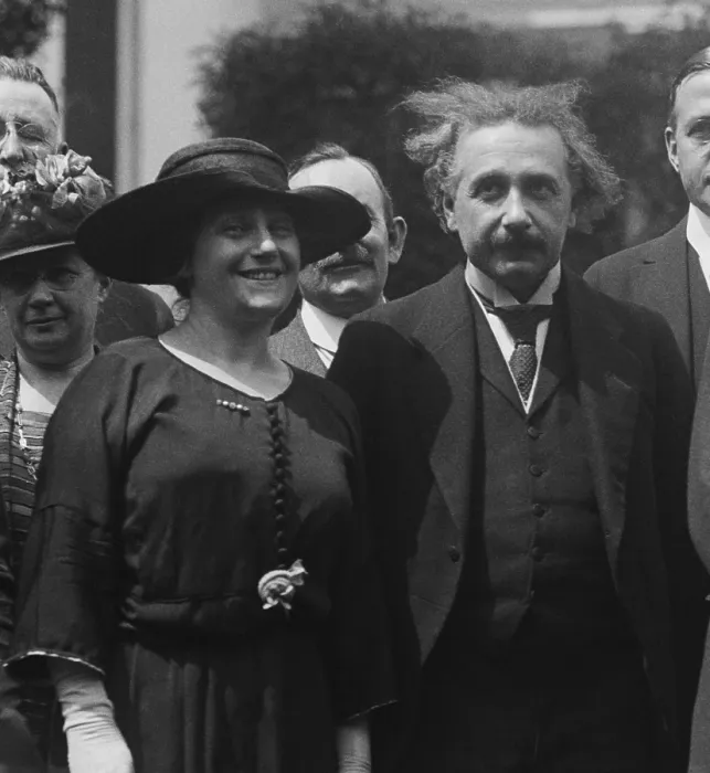 Framed Print : Physicist Albert Einstein and his second wife, Elsa Lowenthal, at the White House. They were as guests of President Warren Harding. April 25, 1921. (BSLOC_2015_15_36)
