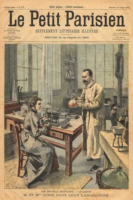 Framed Print : Physicists Pierre and Marie in their Paris laboratory, 1904, shortly after they were awarded the 1903 Nobel Prize for their study of radioactivity