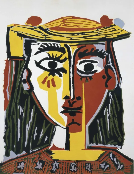 Framed Print : Picasso, Pablo (1881-1973). Bust of a Woman with a Hat. Engraving. SPAIN. Barcelona. Picasso Museum. AISA / Everett Collection - Image has fine art copyright