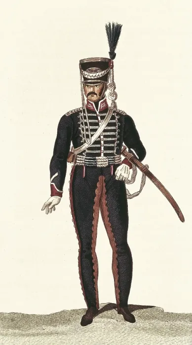 Framed Print : Picture of 'Memoria para la historia de las tropas de la Casa Real de Espaa' de Serafn Mara de Loto (Madrid, 1828). Honor Guard of Admiral Godoy, 1800
