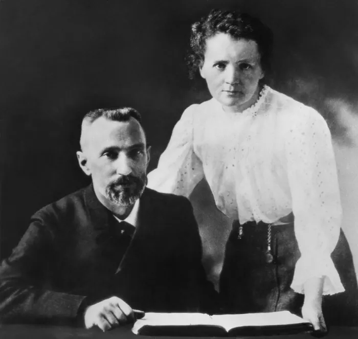 Framed Print : Pierre Curie and Marie Sklodowska Curie (1867-1934), c. 1903. The couple shared the 1903 Nobel Prize in Physics with physicist Henri Becquerel. - (BSLOC_2015_1_68) Framed Print : Pierre Curie and Marie Sklodowska Curie (1867-1934), c. 1903. The couple shared the 1903 Nobel Prize in Physics with physicist Henri Becquerel. - (BSLOC_2015_1_68)