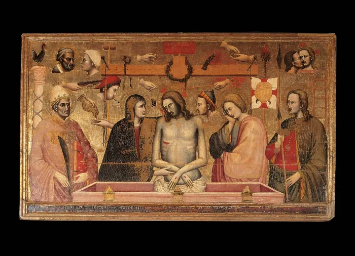 Framed Print : Piet with the Symbols of the Passion, by Maestro della Madonna di Strauss, 1380 - 1420 about, 14th Century - 15th century, - Italy, Tuscany, Arezzo, Pratovecchio-Valiana Framed Print : Piet with the Symbols of the Passion, by Maestro della Madonna di Strauss, 1380 - 1420 about, 14th Century - 15th century, - Italy, Tuscany, Arezzo, Pratovecchio-Valiana