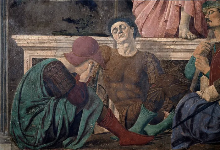 Framed Print : Pietro di Benedetto dei Franceschi known as Piero della Francesca, The Resurrection of Christ, 1450 - 1463, 15th Century, tempera and fresco painting, Italy, Tuscany, Sansepolcro