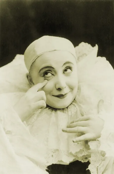 Framed Print : Pilar Morin, French actress, as a clown and mime. 1895