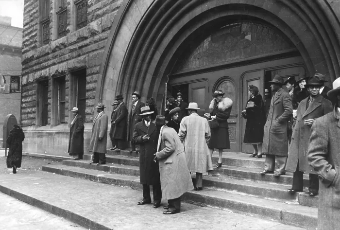 Framed Print : In front of Pilgrim Baptist Church on Easter Sunday, South Side of Chicago, Illinois, April, 1941 Framed Print : In front of Pilgrim Baptist Church on Easter Sunday, South Side of Chicago, Illinois, April, 1941