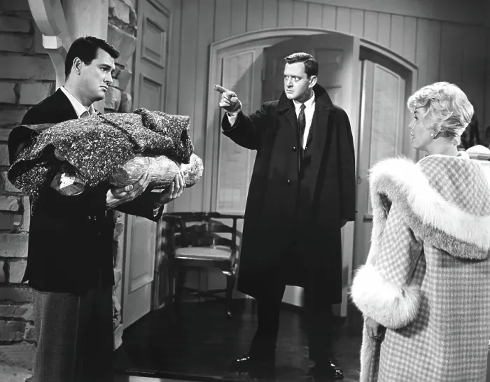 Framed Print : PILLOW TALK, Rock Hudson, Tony Randall, Doris Day, 1959 Framed Print : PILLOW TALK, Rock Hudson, Tony Randall, Doris Day, 1959