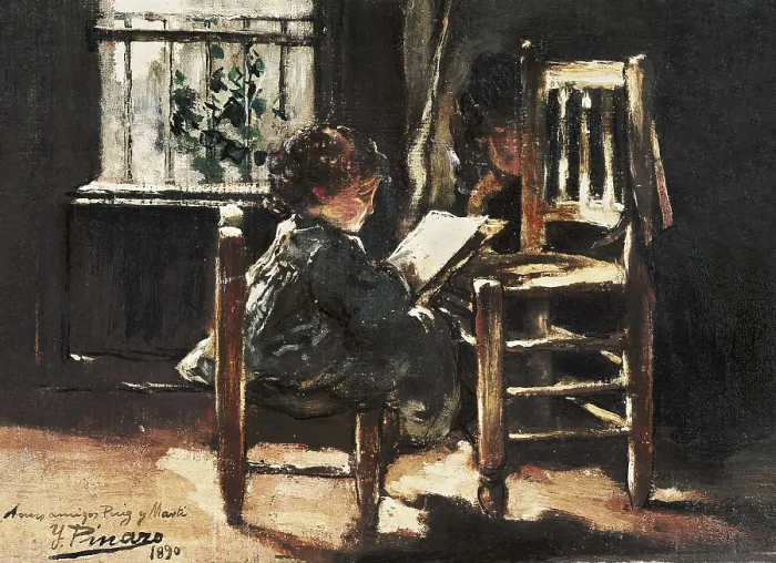 Framed Print : PINAZO CAMARLENCH, Ignacio (1849-1916). My Son Ignacio Drawing. 1890. Oil on canvas. SPAIN. Valencia. San Pio V Fine Arts Museum. AISA / Everett Collection**US SALES ONLY**