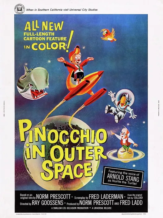 Framed Print : PINOCCHIO IN OUTER SPACE, US poster, Pinocchio (center), 1965 Framed Print : PINOCCHIO IN OUTER SPACE, US poster, Pinocchio (center), 1965