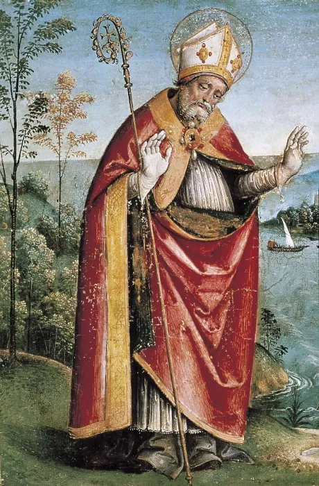 Framed Print : PINTURICCHIO, Bernardino di Betto, called Il (1454-1513). Saint Augustine of Hippo. 1501-1513. Renaissance art. Quattrocento. Oil on wood. ITALY. Perugia Framed Print : PINTURICCHIO, Bernardino di Betto, called Il (1454-1513). Saint Augustine of Hippo. 1501-1513. Renaissance art. Quattrocento. Oil on wood. ITALY. Perugia
