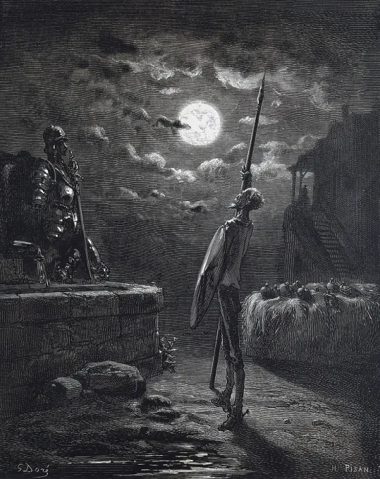 Framed Print : PISAN, Heliodore Joseph (1822-1890); Dore, Paul Gustave (1832-1883). Il se promenait d'un pas lent et mesure. 1875-1876