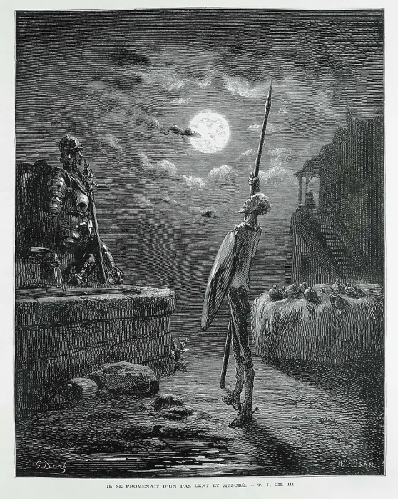 Framed Print : PISAN, Hliodore Joseph (1822-1890); Dore, Gustave (1832-1883). Il se promenait d'un pas lent et mesur. 1875-1876