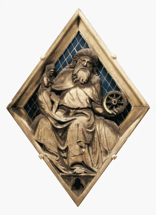 Framed Print : PISANO, Andrea da Pontedera, called Andrea (1270-1349). Saturn. 1337-1341. Moulding which decorated Giotto's Campanile. Renaissance art. Trecento. Florentine school