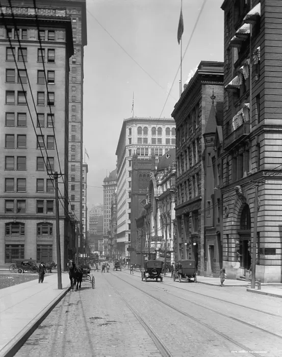 Framed Print : Pittsburgh. Sixth Avenue above Nixon Theatre, Pittsburgh, PA. ca. 1920
