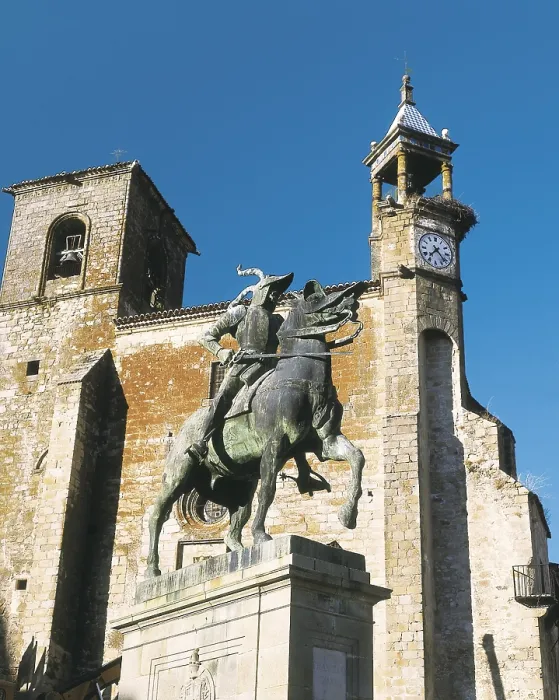 Framed Print : PIZARRO, Francisco (1476-1541). Spanish military man, conqueror of Peru. Equestrian statue of Pizarro. Sculpture on bronze. SPAIN. EXTREMADURA. CACERES. Trujillo