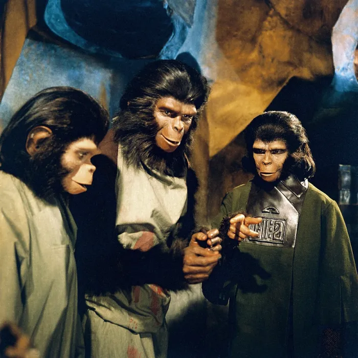 Framed Print : PLANET OF THE APES, Roddy McDowall (left), Kim Hunter (right), 1968, TM & Copyright (c) 20th Century Fox Film Corp. All rights reserved