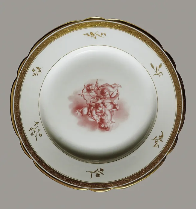 Framed Print : Plate (1798), decorated with Cupids. China  /  Porcelain. FRANCE. Svres. Sevres National Museum for Ceramics. Proc: AUSTRIA. Vienna. AISA / Everett Collection**US SALES ONLY**