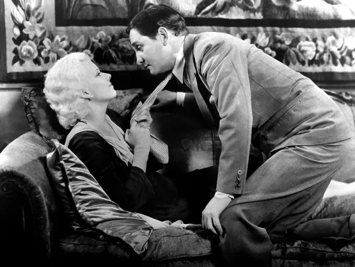 Framed Print : PLATINUM BLONDE, Jean Harlow, Robert Williams, 1931, seduction on the couch