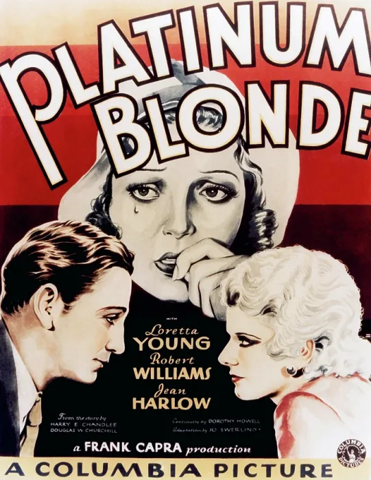 Framed Print : PLATINUM BLONDE, poster art, from left: Robert Williams, Loretta Young, Jean Harlow, 1931