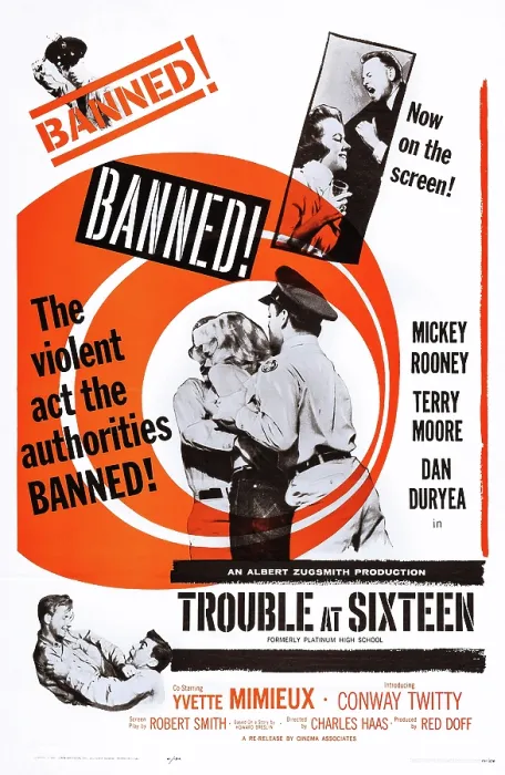 Framed Print : PLATINUM HIGH SCHOOL, (aka TROUBLE AT SIXTEEN), US poster, right from top: Mickey Rooney, Terry Moore, 1960