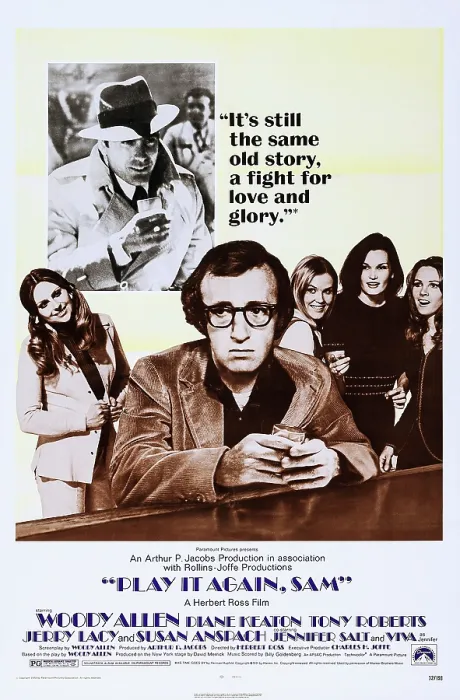 Framed Print : PLAY IT AGAIN, SAM, top: Jerry Lacy, bottom l-r: Jennifer Salt, Woody Allen on poster art, 1972