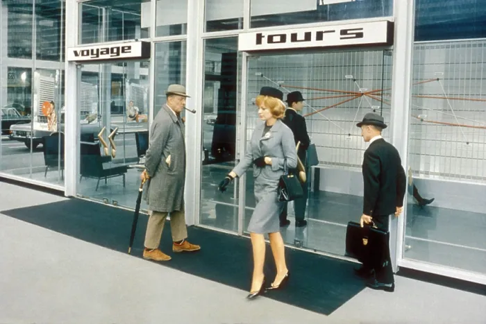Framed Print : PLAYTIME, Jacques Tati (left), 1967