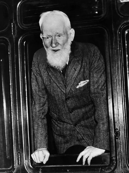 Framed Print : Playwright George Bernard Shaw at St. Pancras Station, London about to leave for South Africa. March 28, 1935. Courtesty: CSU Archives / Everett Collection