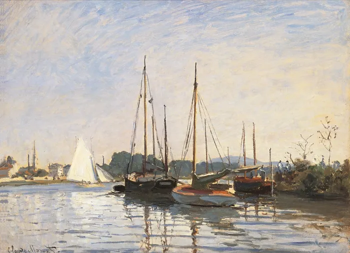 Framed Print : Pleasure boats at Argenteuil, by Claude Monet, 1872, 19th Century, oil on canvas, 82, 4 x 60 cm - France, Paris, Muse d'Orsay. Whole artwork view