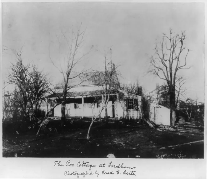 Framed Print : The Poe Cottage at Fordham, the home of Edgar Allan Poe, New York City, photograph, 1900
